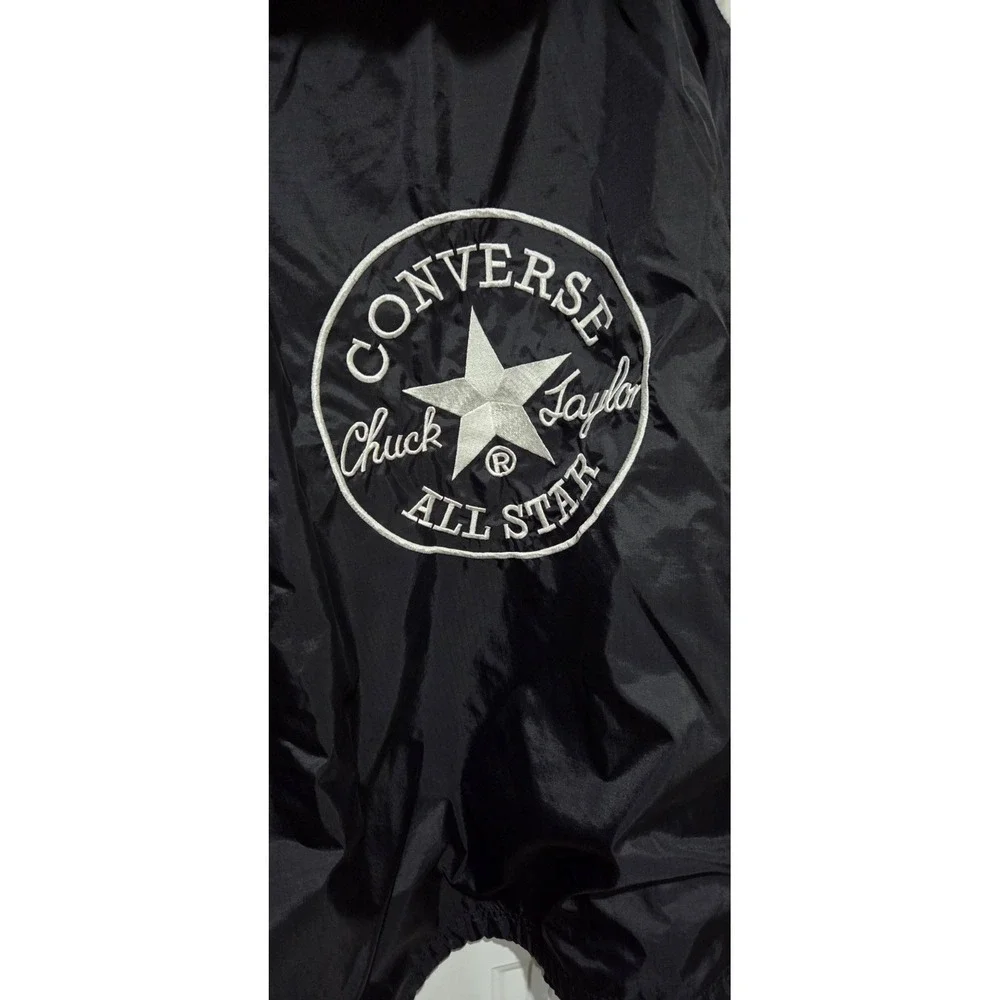 Converse Chuck Taylor All Star Vtg Black Hooded Full Zip Windbreaker Men XL